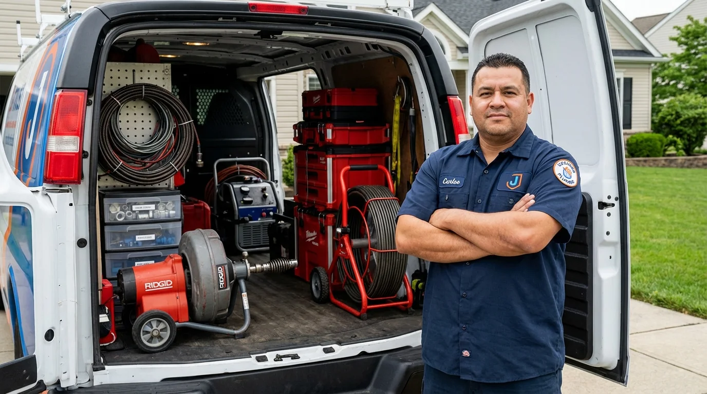 Professional drain cleaning equipment and Johns Plumbing LLC plumber in Sapulpa